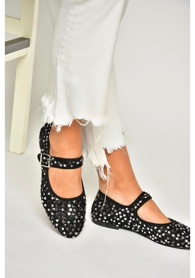 Fox Shoes U725675504 Siyah/gümüş Kumaş Pullu Kadın Babet Siyah/gümüş-kumaş Siyah - Gümüş Fox Shoes U725675504 Siyah/gümüş Kumaş Pullu Kadın Babet Siyah/gümüş-kumaş Siyah - Gümüş