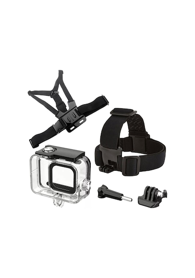 Gopro Hero 13 Hero12 Hero 11 Hero 10 Hero 9 Black Uyumlu Housing Kafa Bandı ve Göğüs Kemeri 5 Parça Set Go209