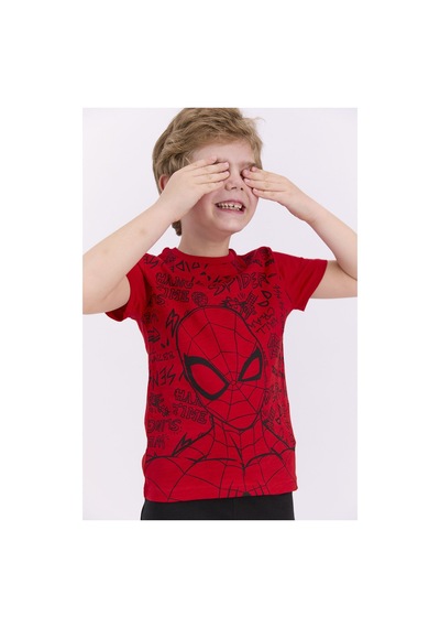 Marvel Spider-man Lisanslı Kırmızı Erkek Çocuk Bermuda Takım