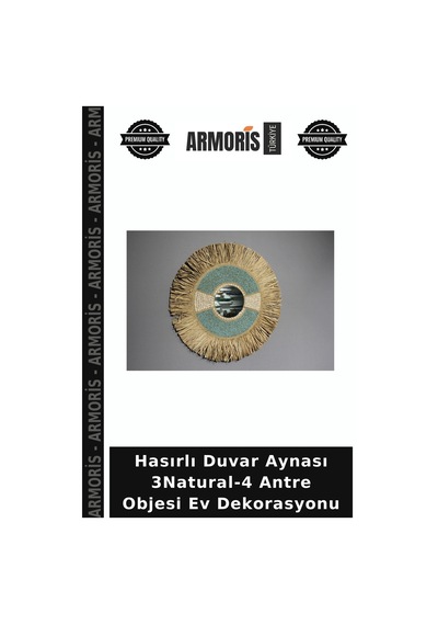 Hasırlı Duvar Aynası 3natural-4 Antre Objesi Ev Dekorasyonu Naturel