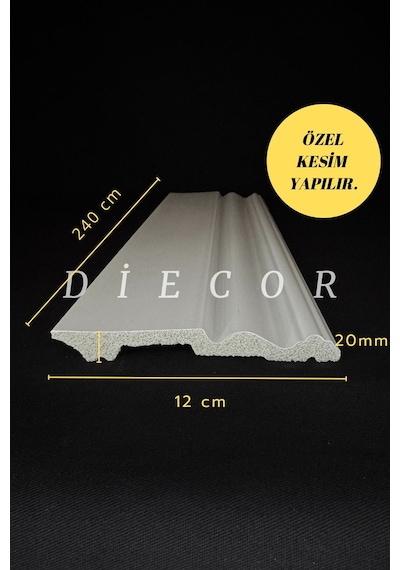 Diecor Dekoratif Boyanabilir 1 Adet 12 Cm Polistren Süpürgelik Model:xa242