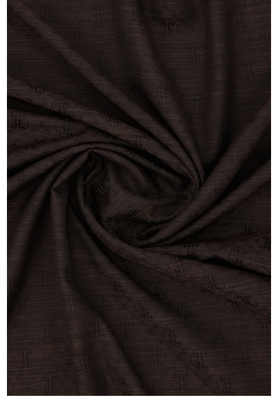 Pierre Cardin 100x100 K.pierre Cardın Logolu İpek Koton Jakar Kahverengi Kahverengi
