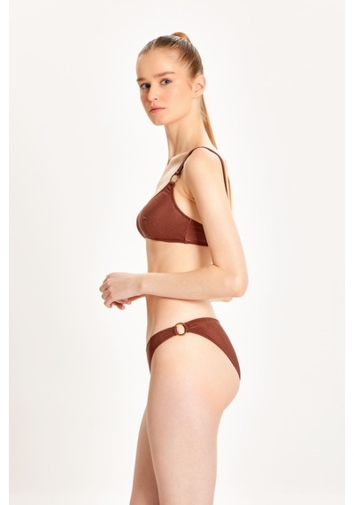 Too Salty Swimwear Kadın Halka Aksesuarlı Bralet Bikini Takımı 24s123st Kahverengi