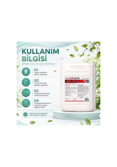 Spring Halı Ve Oda Parfümü 20 L Profesyonel Büyük Boy Bahar Esintili Ferah Koku Bahar Esintisi