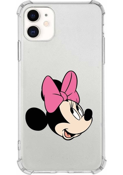 Apple Uyumlu iPhone 11  Köşe Korumalı Antişok Kapak Minnie Mouse Tasarımlı Şeffaf Kılıf
