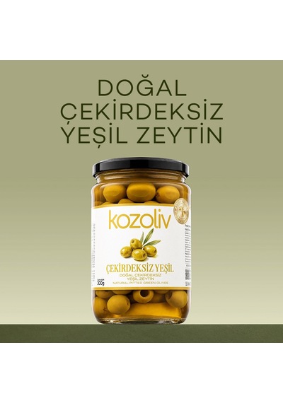 Kozoliv Çekirdeksiz Doğal Yeşil Zeytin 300 G