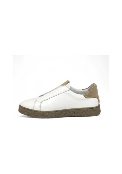 Catelli %100 Deri Tam Ortopedik Yumuşak İç Taban Erkek Kışlık Rahat Günlük Lastikli Sneaker Ayakkabı 40-44 Beyaz