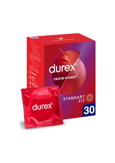 Durex Yakın Hisset İnce Prezervatif 30'lu, Standart Fit Sku: Smg8690010387653