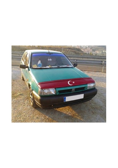 Fiat Tipo Uyumlu Ön Kaput Koruma Maskesi Kırmızı Deri Türk Bayraklı Tasarım Kolay Montaj