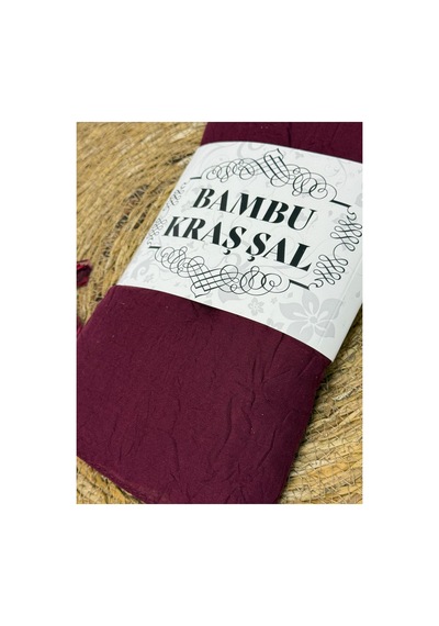 Flora Tekstil Bambu Kraş Şal Modeli - Ütü Gerektirmeyen Bordo