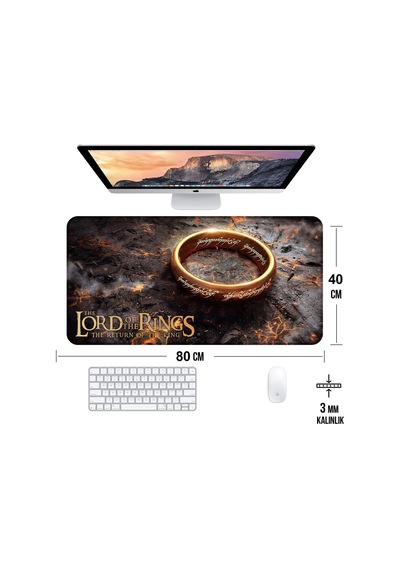 Lexroo Yüzüklerin Efendisi Lotr Oyun Gaming Klavye Mouse Pad 80x40cm Standart