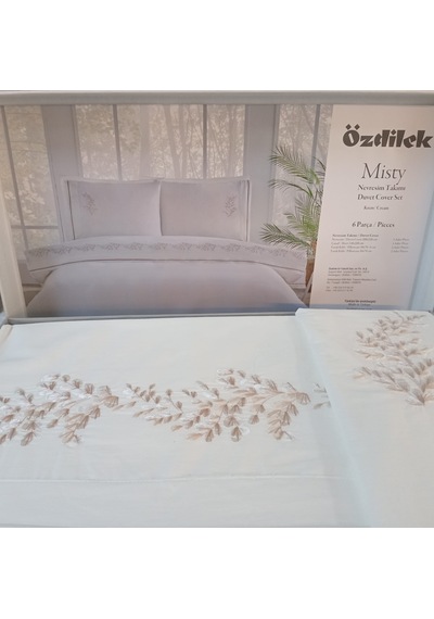 Özdilek Misty Krem 6 Parçalı Nevresim Takımı 4 Adet Yastık Kılıflı