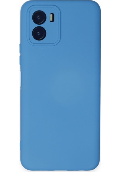 Vivo Y15s İçi Kadife Kaplı Esnek Silikon Kapak Ryc/ Nano Lansman Mavi