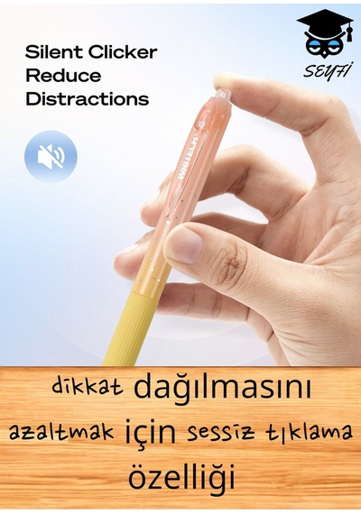 0,7 Mm Jel Tükenmez Kalem Akıcı Hızlı Kuruyan Mavi Renk Mürekkep Writech Amerikan Marka Sessiz Kalem Turuncu