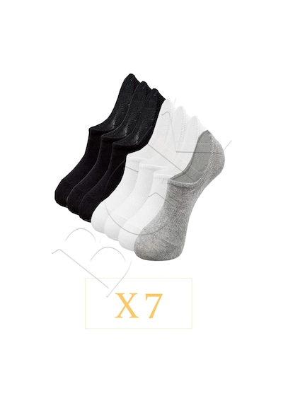 Bgk Unisex 7'li Görünmez Spor Ayakkabı Çorabı Şeffaf Beyaz - Gri - Siyah