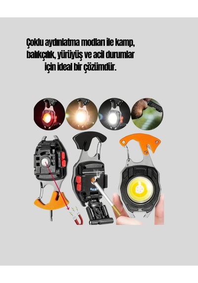 Hubrendy Tekno Usb Şarjlı Mini Led Anahtarlık Fener