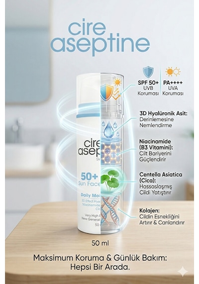 Günlük Nemlendirme Daily Moisturizing 50+spf Yüz Güneş Koruyucu Krem 50 Ml