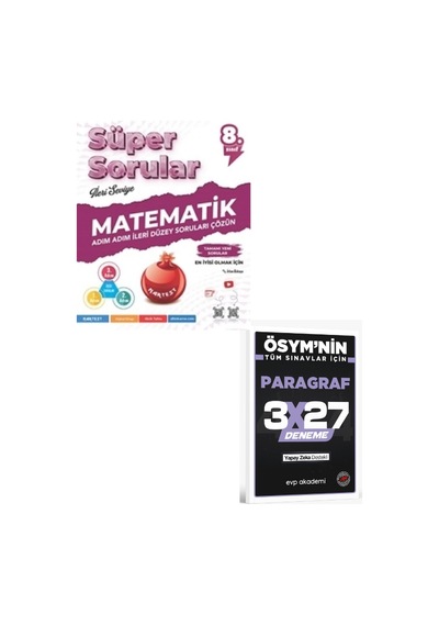 Nartest 2027 8. Sınıf Altın Süper Sorular Matematik+ Evp Akademi Paragraf