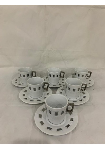 6 Kişilik Türk Kahvesi Modern Platin Serisi