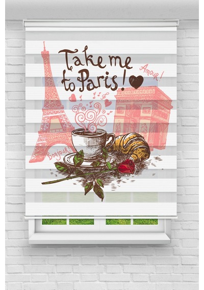 Perdeoutlet38 Baskılı Renkli Kahve Ve Eyfel Dijital Baskılı Zebra Perde-cocuk Odası-stor Perde Model:tycc59fb08d6e8ac91d038600 Çok Renkli