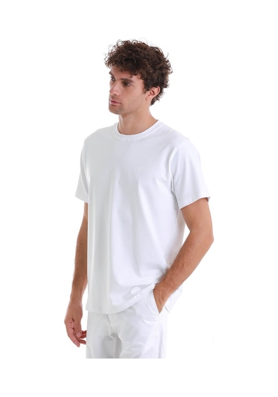 Hatemoğlu Beyaz Regular Fit Düz Pamuklu Bisiklet Yaka Triko Tişört 35102024c015 001 Beyaz