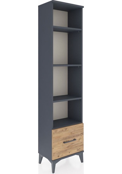 Arges Dolap 4 Raflı Tek Çekmeceli 44x30x182 Antrasit-çam Antrasit