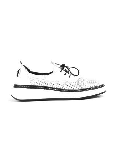 Onlo Ayakkabı Bty.74 Hakiki Deri Beyaz Sneaker Kadın Ayakkabı Beyaz