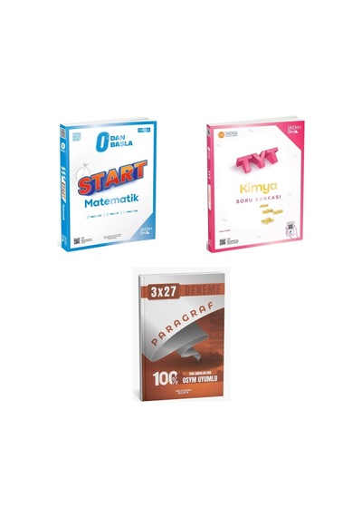 2027 2027 Tyt Üçdörtbeş Sıfırdan Başla Start Matematik + Kimya Soru + Anla Kazan Paragraf Deneme 3'lü Set