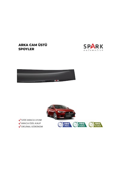 Mitsubishi Lancer 2007-2017 Yıl Aralığı Uyumlu Arka Cam Üstü Spoyler Siyah