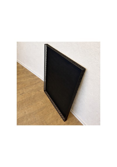 Metal Şömine & Soba Altlığı Siyah Antik Desenli Dekoratif Zemin Koruyucu 100x80 Cm - 821591504