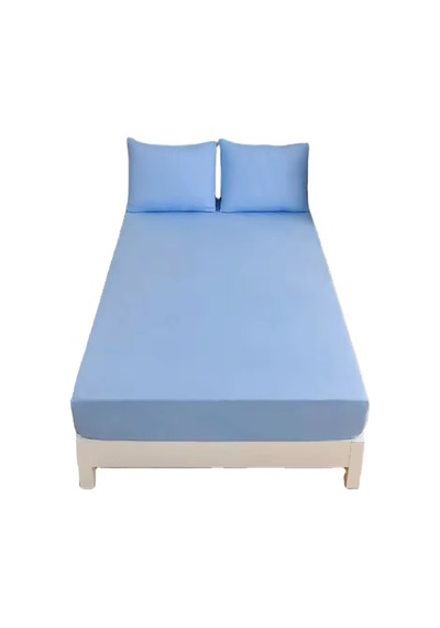 Mycey Çift Kişilik Lastikli Pamuk Penye Çarşaf Takımı 200x200+30 Cm Mavi