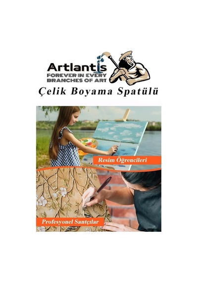 Artlantis Çelik Spatül 5 Li Set Resim Ve Heykel Çelik Spatula Esnek Palet Bıçağı Pasta Spatulası 1 Paket