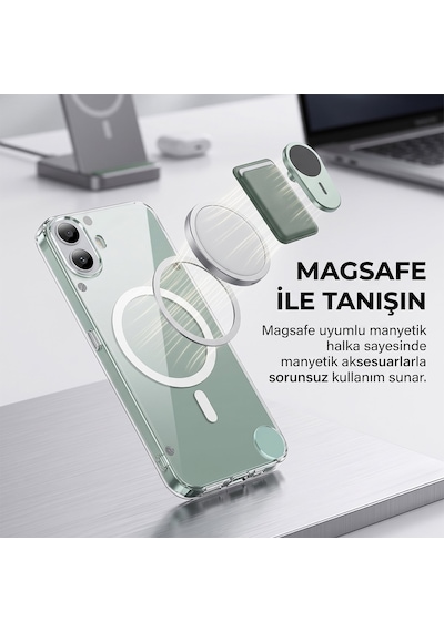 Caseonn Nothing Cmf Phone 1 Kılıf Kablosuz Şarj Özellikli Sararmaz Kristal Sert Kapak Şeffaf