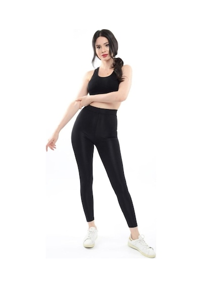 Disco Tayt Toparlayıcı Parlak Disko Taytsiyah Xl Siyah