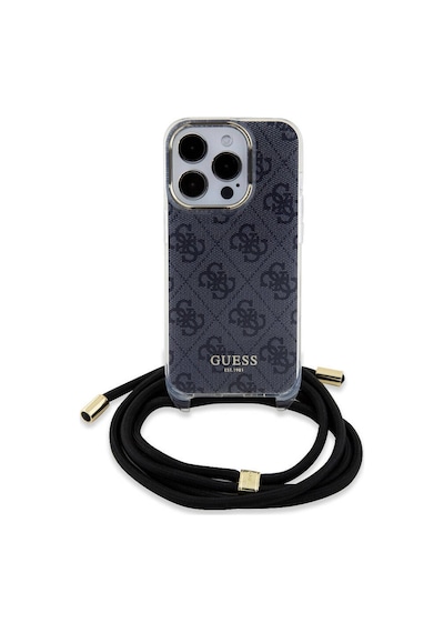 Apple Uyumlu  iPhone 15 Pro Kılıf Guess Lisanslı Çapraz Kordon 4g Desenli Kapak