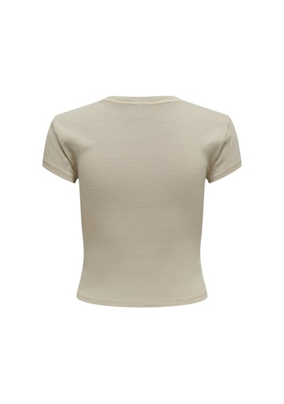 Only Onlelına S/s O-neck Short Top Jrs Noos Kadın Bej Bluz - 15320229 Bej