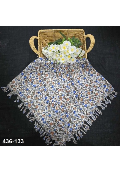 Firuze Eşarp Firuze Desenli Sökme Boncuklu Eşarp 436-133 Çok Renkli