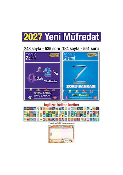 2. Sınıf 2027 0'dan 2'ye Konu Anlatımlı Zoru Soru Bankası Seti Türkçe Matematik Hayat Bilgisi İngilizce