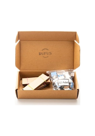 Rufus Concept Ahşap Mum Fitili + Yapışkanlı Sehpa - 30 Adet 25mm X 75mm X 0,5mm Diğer