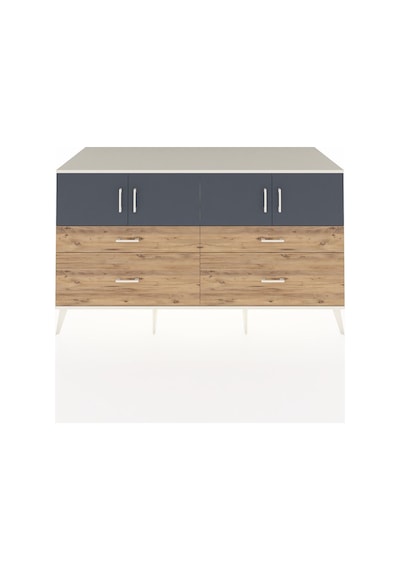 Kronos Konsol 2 Raflı 4 Çekmeceli 4 Kapaklı 176x59x99 Aytaşı-antr Aytaşı-antrasit/çam