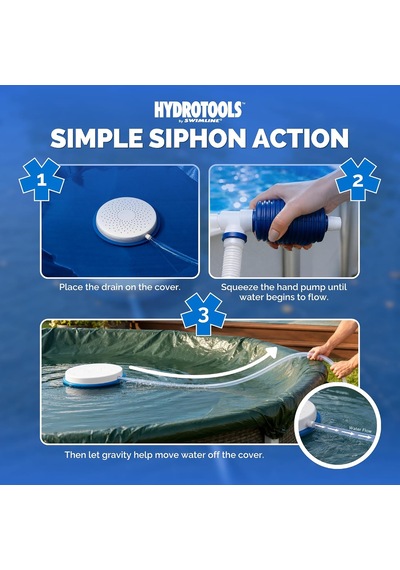 5436 Hydrotools Saver Otomatik Su Sifon Pompası Havuz Örtüsü Bakım Aksesuarı Beyaz