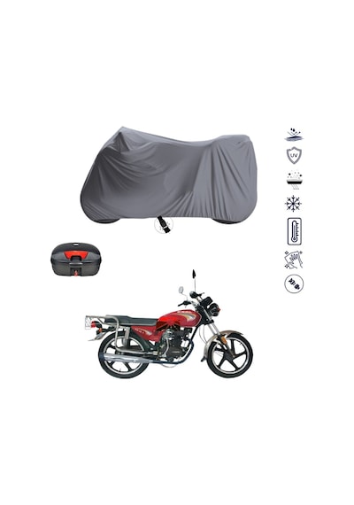 KRAL KR-125-7  ÇANTALI MOTOSİKLET BRANDA SU GEÇİRMEZ TOPCASE UYUMLU MOTOR BRANDA