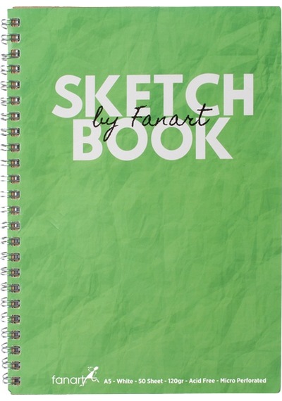 Fanart Academy Sketch Book 120 Gr Spiralli 50 Yp A5 Yeşil 8673