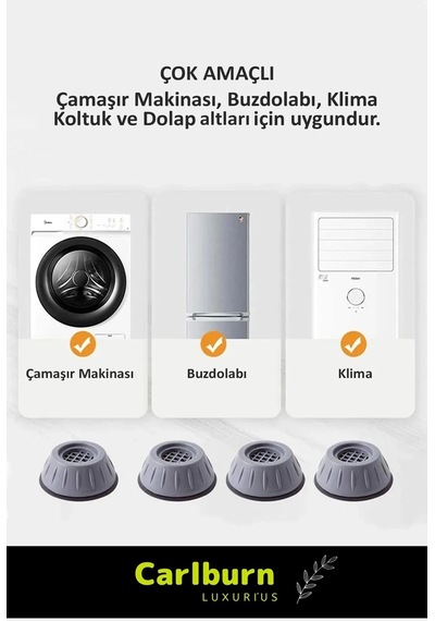 Özel Üretim Gürültü Engelleyici Titreşim Önleyici Kauçuk Çamaşır Bulaşık Makinesi 4 Adet Ayak Pedi