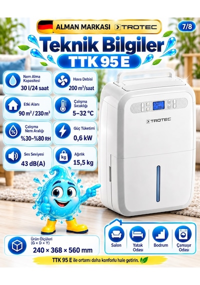 Trotec TTK 95 E Nem Alıcı 30 L/ 90 m²