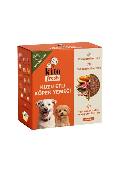 Kito Fresh Kuzu Etli Köpek Yemeği%100 Taze İçerikli Mama 250 Gr