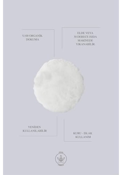 Reusable 100% Organic Cleansing Pads 3 Pieces İn 1 Makyaj Temizleme Pamuğu Açık Bej
