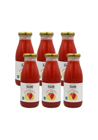 Sade Organik Çilekli Limonata 250 Ml 6 'lı Paket