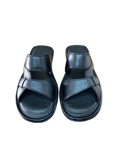 Castle Black 8521 Erkek Deri Yazlık Comfort Terlik Siyah Siyah