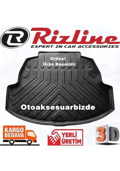 Toyota Corolla Uyumlu Bagaj Havuz Paspası 3D Siyah 2019 Sonrası Rizline N11.4490